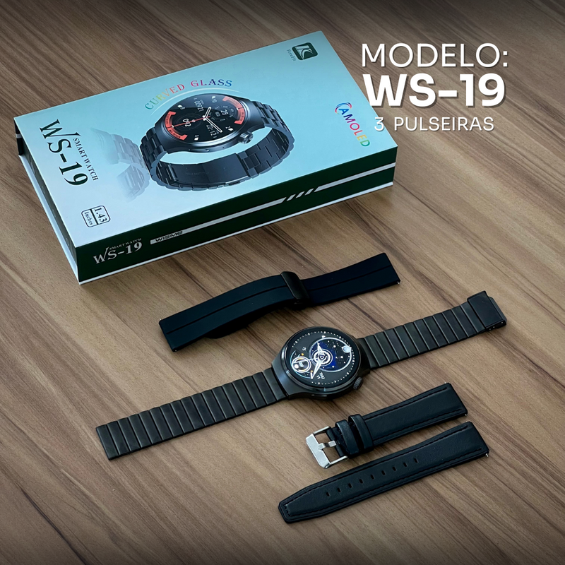 WS-19 - Smartwatch com Design Redondo e Tela Nível Amoled